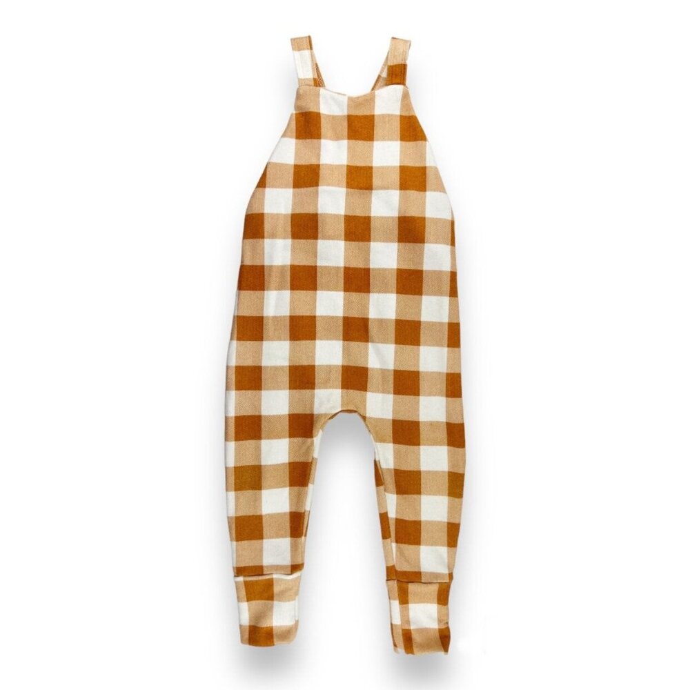 Little Wedgies Buffalo Plaid Farmer Romper